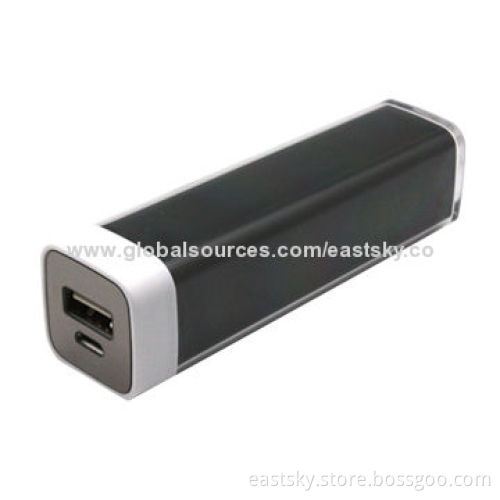 2000mAh Lipstick Power Bank Charger with Intelligent MCU Controller, Stylish and Portable
